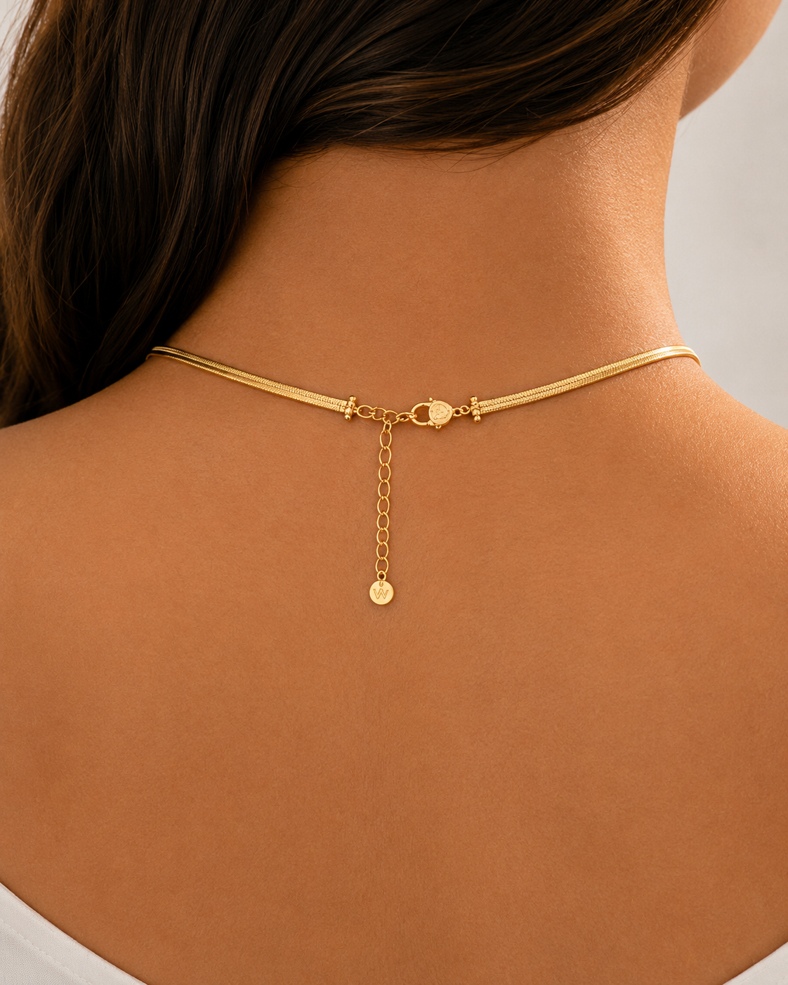 Luxe Crystal Link Snake Chain Choker Necklace