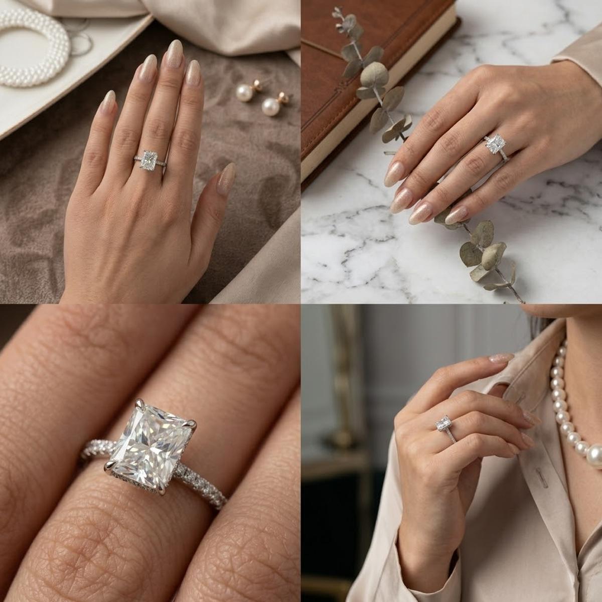 Radiant Crown Solitaire Ring