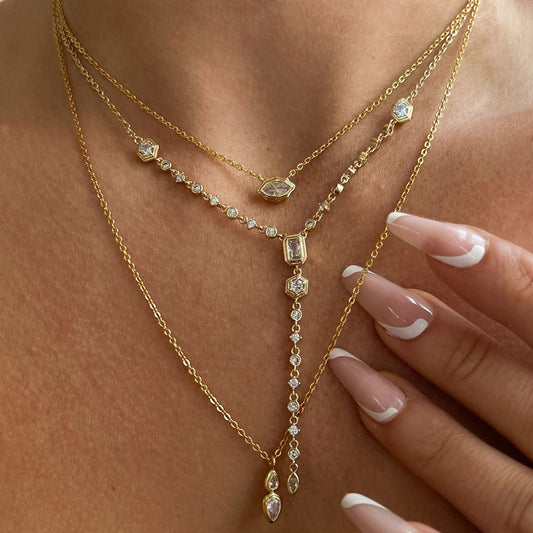 Celeste Diamond Drop Necklace