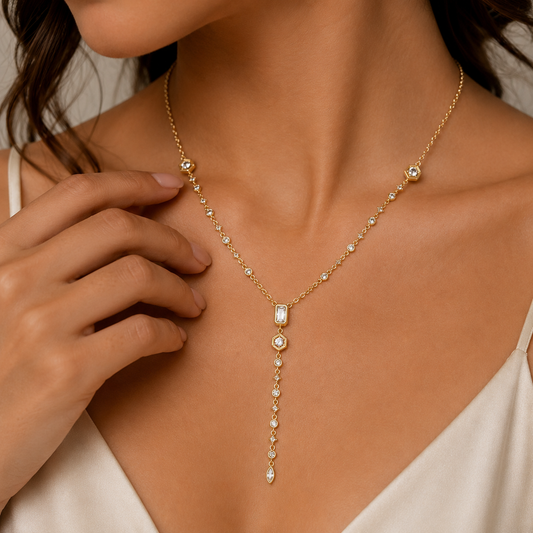 Celeste Diamond Drop Necklace