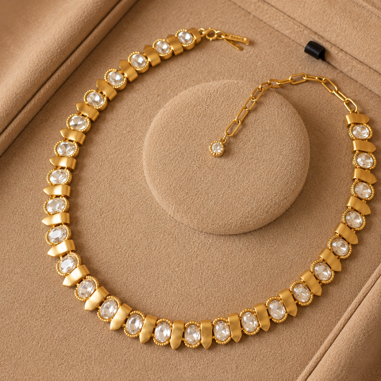Luxe Crystal Link Statement Necklace