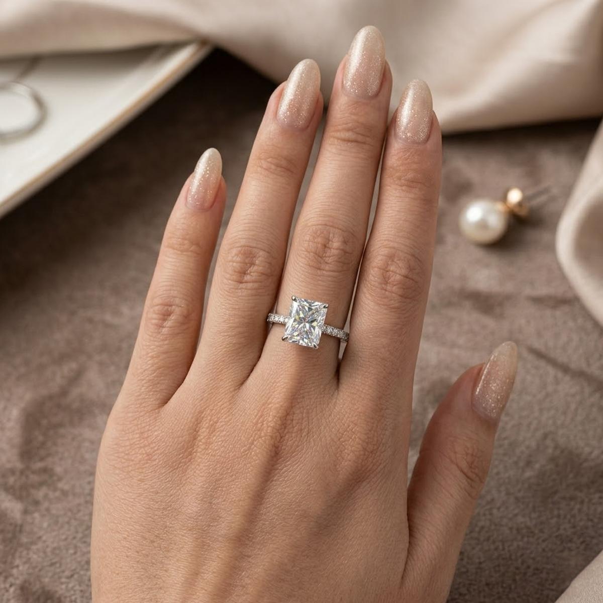Radiant Crown Solitaire Ring
