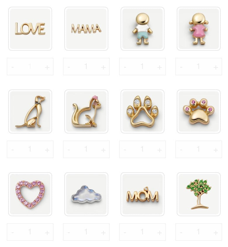 Charm Bar Personalized Pendant Necklace (5 Charms Included)