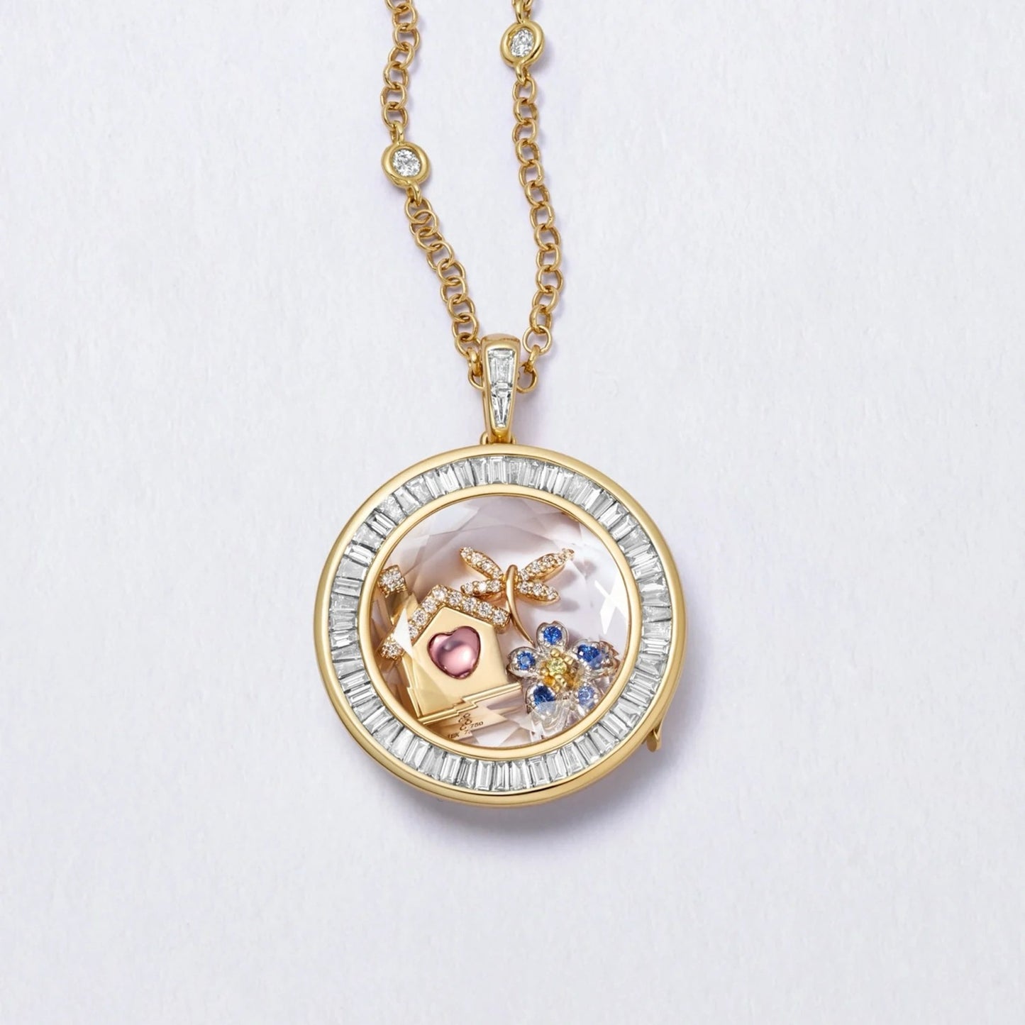 Charm Bar Personalized Pendant Necklace (5 Charms Included)