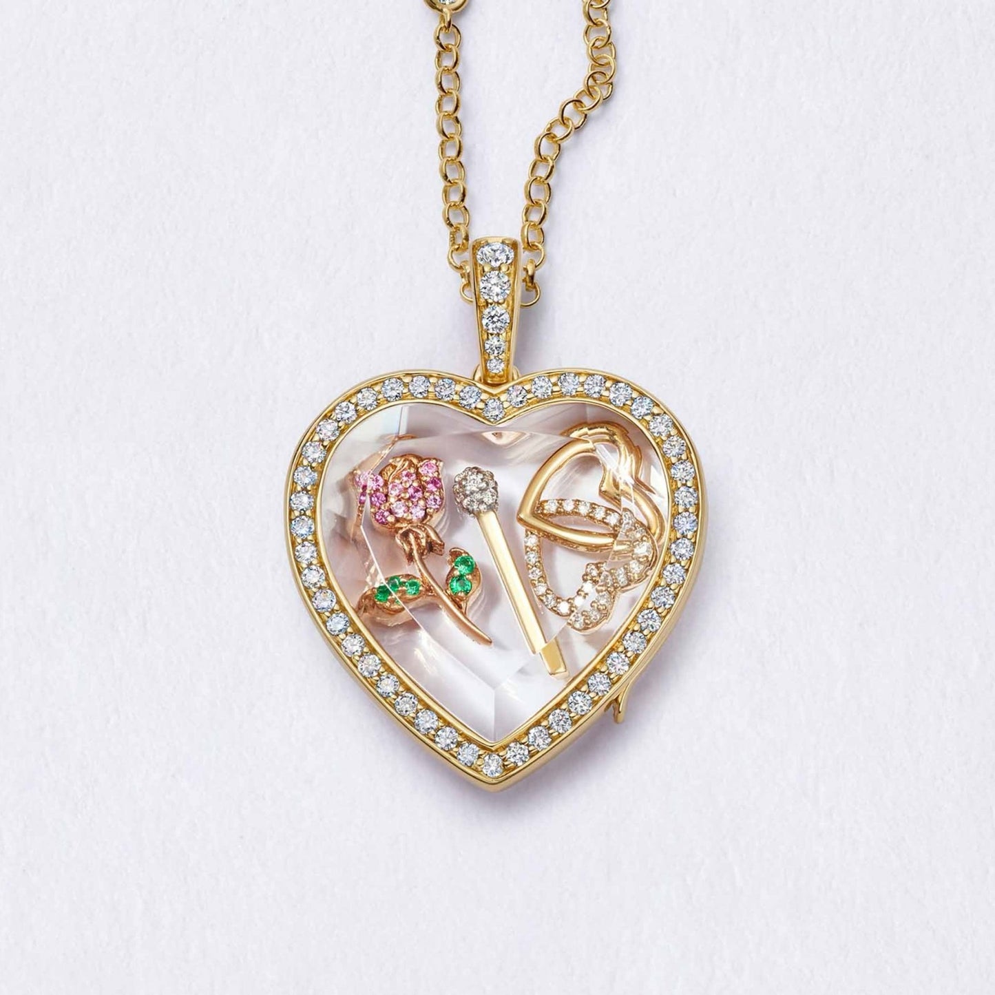 Charm Bar Personalized Pendant Necklace (5 Charms Included)
