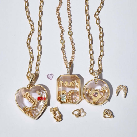 Charm Bar Personalized Pendant Necklace (5 Charms Included)