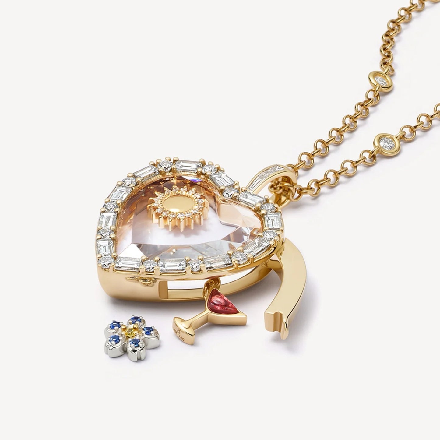 Charm Bar Personalized Pendant Necklace (5 Charms Included)