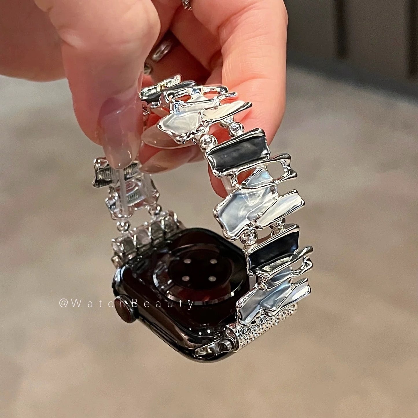 Luxury Multi-Color Crystal Apple Watch Band – Gold Gemstone Strap (All Sizes Available)