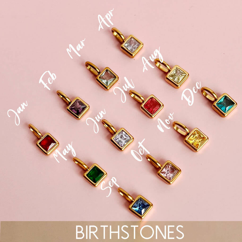 Custom Charm Necklace – Choose Your Chain + Interchangeable Pendants (Birthstone & Heart Included)
