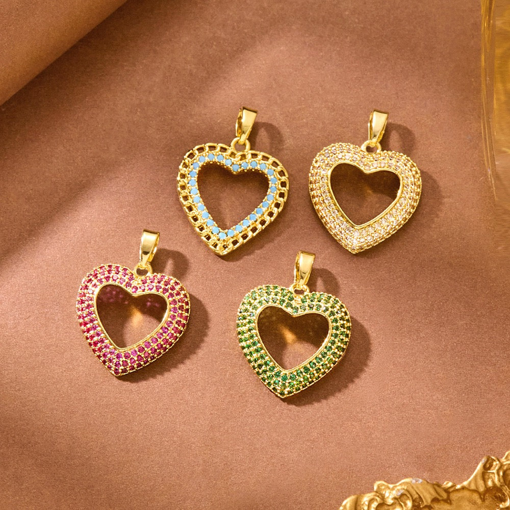 Custom Charm Necklace – Choose Your Chain + Interchangeable Pendants (Birthstone & Heart Included)