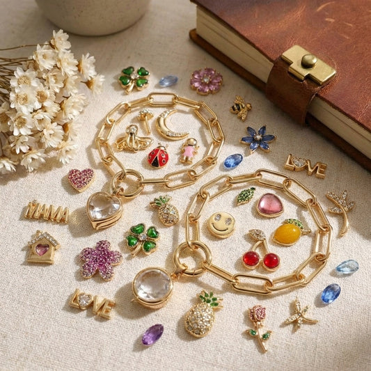 Charm Bar Bracelet (3 Charms Included) – Limited Drop ✨