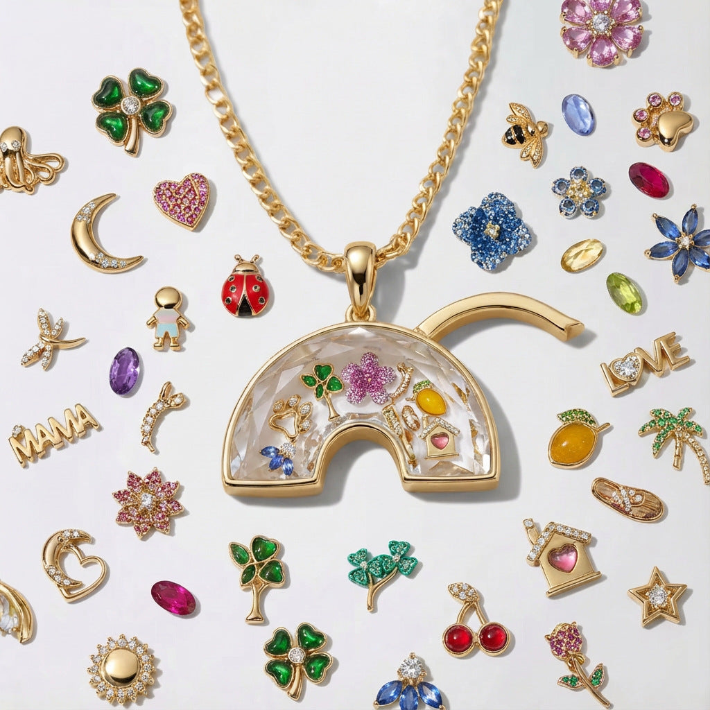 Custom Charm Bar Necklace – 5 Charms Included