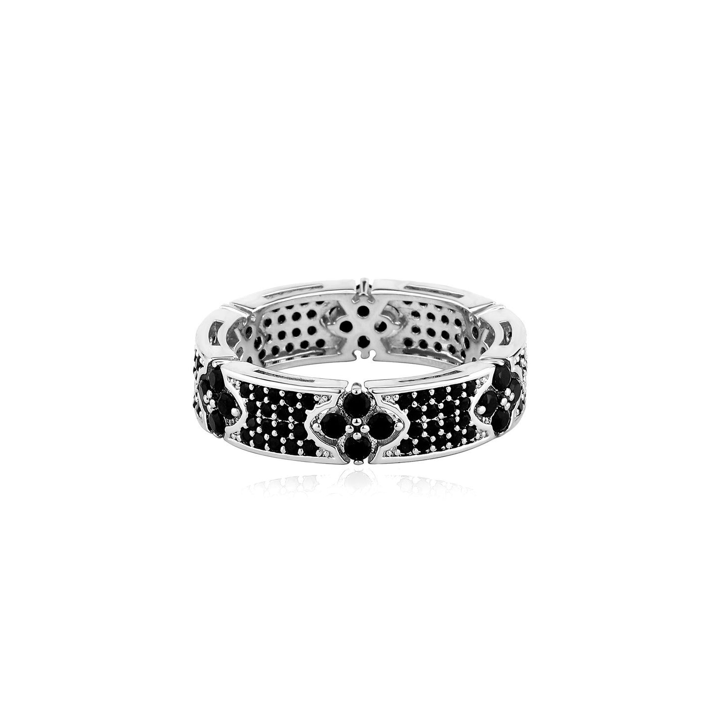 Luxury Clover Crystal Band Ring – Gold & Silver Statement Ring