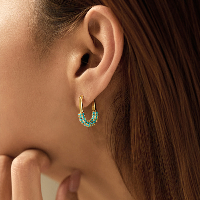 Luxe Crystal Oval Hoop Earrings – Gold Plated Statement Earrings