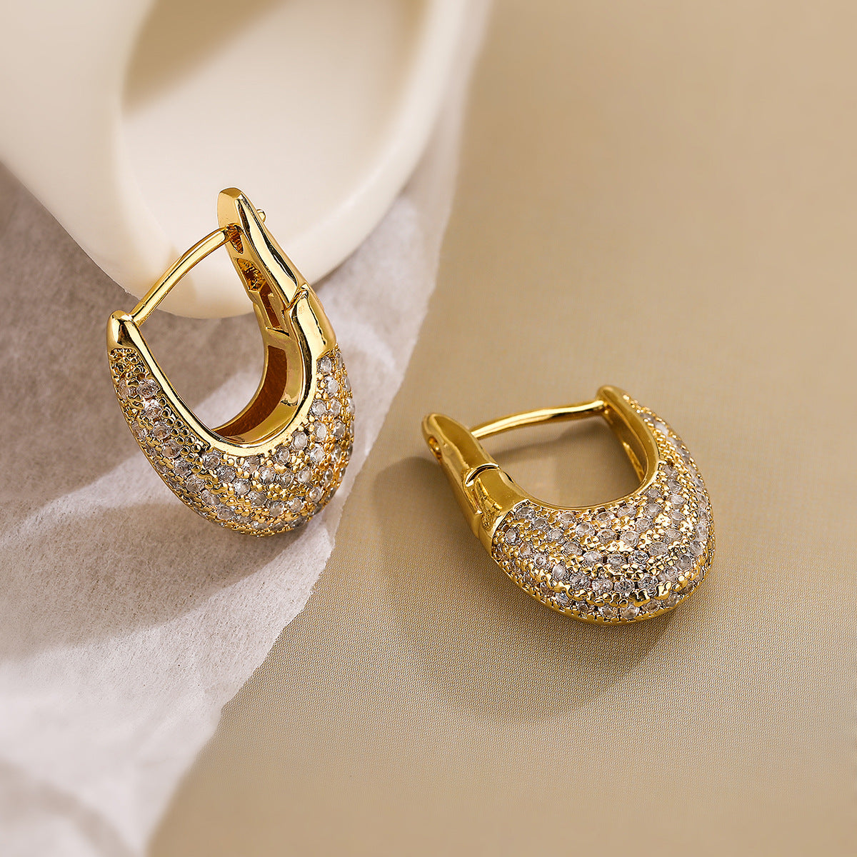 Luxury Pavé Hoop Earrings ✨
